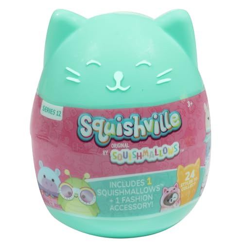 Image of Squishmallows Squishville Series 12 Mini Mystery Plush Blind Capsule (1 Pack) Official Jazwares Collectible Stuffed Animal Toy - Soft Squishy Surprise Plush Figure Gift for Kids, Boys, Girls