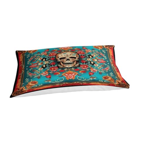 Housse de couette crâne de fleurs motif imprimé 3D bohème chic - 6