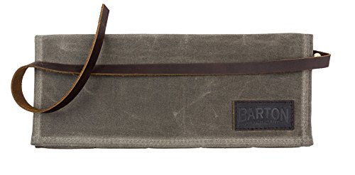 Image of BARTON WATCH BANDS Canvas Watch Roll Travel Case - Waxed Canvas Watch Pouch & Band Storage - Ideal for Travelling or Home Use, Carrier Case & Travel Roll.