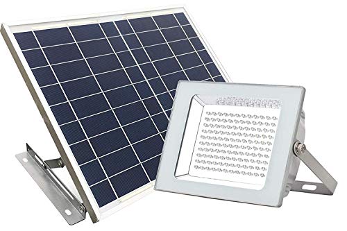 New Deal AQINGLING Metal Solar Flood Lights Outdoor Waterproof Dusk to Dawn Super Bright Sceurity 120LED Floodlight for Garden Pathway Outside Wall, Easy-Install Aluninum-Alloy Solar Light (Silver)