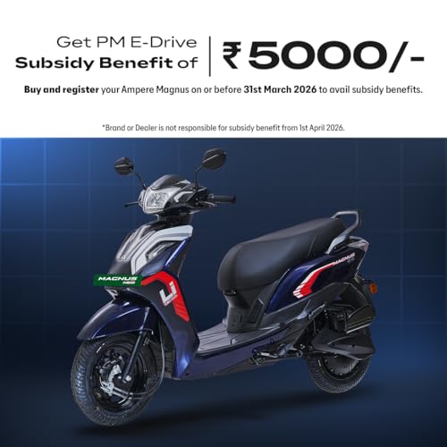 Image of Ampere Magnus Neo Electric Scooter by Greaves | 118 km IDC Range | Safe LFP Battery with 5-Year / 75,000 km Warranty | Colour : Metallic Red