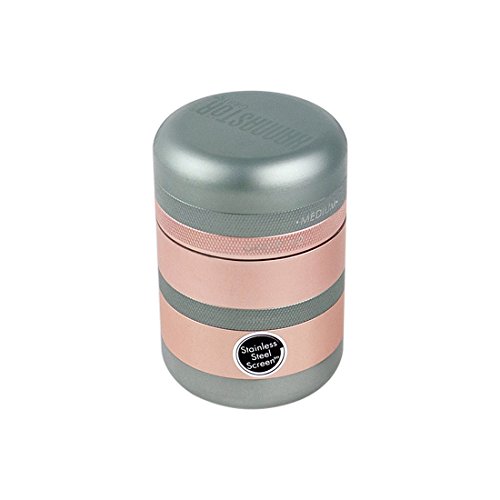KANNASTOR GR8TR V2 Grinder - Solid Premium Food Grade Quality Aluminum - 8 Pieces - 60 Mesh Stainless Easy Change Screen - Perfect for Herb Spices - Smooth Grind Easy Cleaning - Storage Lid
