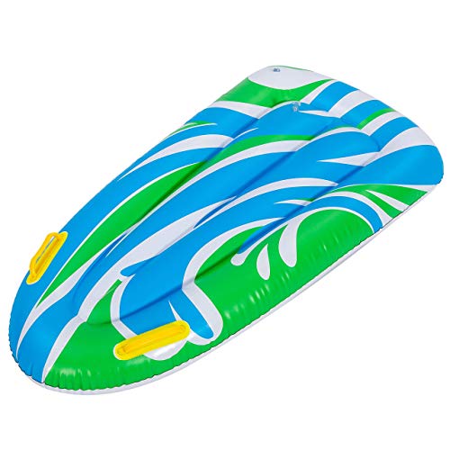 Sloosh 2 Pack Inflatable Boogie Boards For Water Slides, Boogie Board For Slip Slide, Swimming Pool Floating Water Boards Learn To Swim, Summer Water Fun Toy For Kids And Toddlers (Blue,Green And Red) #TOP4