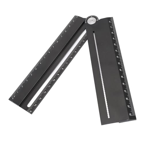 Regla multifuncional de aluminio con transportador y herramienta para dibujo de arcos miniatura 1