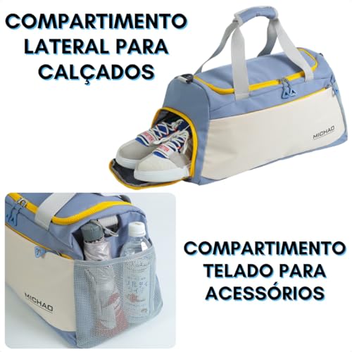 Bolsa Academia Impermeável Mala Viagem Bagagem De Mão Com Alça Transversal De Ombro Fitness Treino E