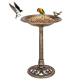 ﹟🕊️ Multifunktionale Vogeltränke ﹟ Die aus Kunststoff hergestellte Vogeltränke verfügt über einen großen Fassungsvermögen, so dass das Wasser nicht gleich verdunstet. Sowohl gelten Sie sie als Futterstelle für Vögel, als auch können die Vögel in der ein Bad nehmen. Diese Vogeltränke wird der Blickfang in Ihrem Garten oder auf Ihrem Balkon.