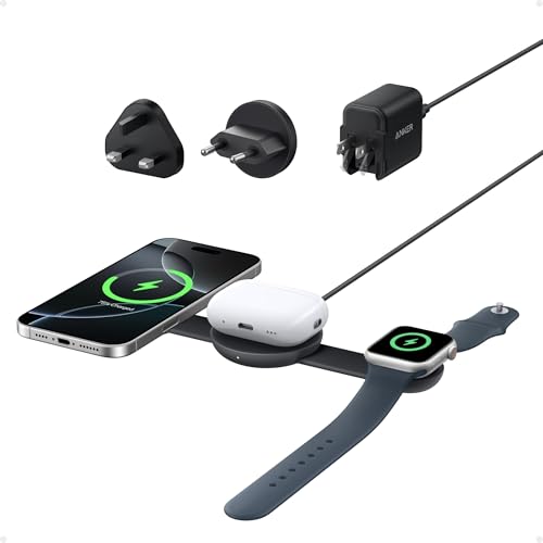 バッテリー+充電器 MagGo 3-in-1 Charging Station with Qi2 Anker MagGo 15W 3-in-1 Charging Station Qi2 Certified