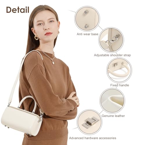 Women's Leather Shoulder Bag, Designer Inspired Structured Tote Purse, Genuine Leather Handbag with Dual Adjustable Straps3