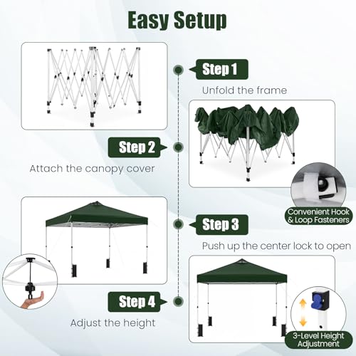 Image of Tangkula 10 x10 Ft Pop Up Canopy with Center Lock