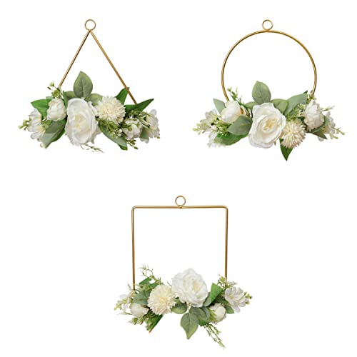 HANTURE 3 Pcs cerchio con fiori artificiali per