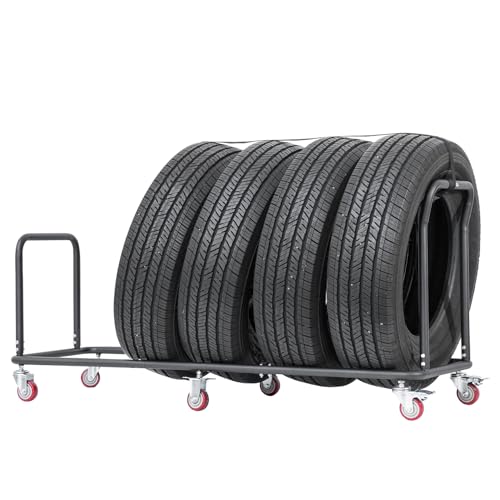 JOYTUTUS Tire Storage Rack with Wheels Heavy Duty