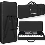 FREEAMG 61 Key Keyboard Gig Bag Case, Heavy Duty 600D Oxford Electric Keyboard Piano Soft Bag with 10mm Padding, Portable Electric Keyboard Case for Digital Electric Piano (Black)