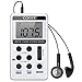 Produktbild AM/FM Tragbares Radio,Covvy Digitales Pocket Mini Radio mit 500mAh 3.7V Wiederaufladbarer Akku und Kopfhörer (White)