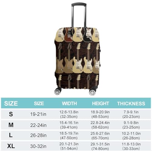 Art Guitar Pattern Luggage Cover, Washable Elastic Suitcase Cover Protector Fit 18-32 Inch Luggage2