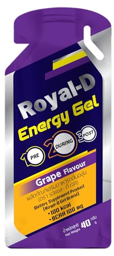Image of Royal-D Energy Gels for Running - Energy Gel Running Gels Sports Gels for Runners Energy Gel for Cycling Energy Gel for Running 20-count 40g Grape Flavor
