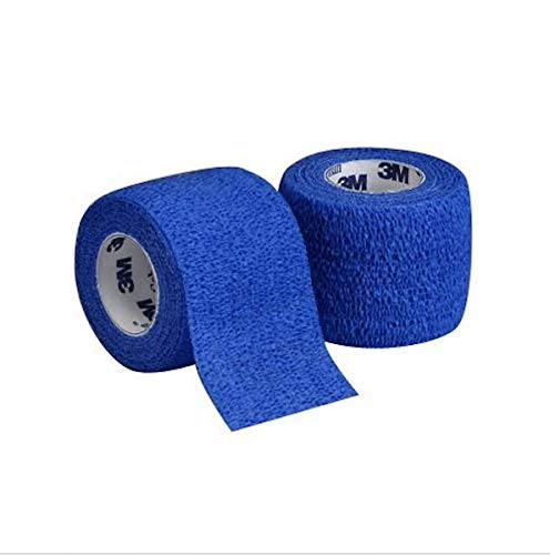 Coban Self-Adherent Wrap 1" x 5yds, blue, box of 30 rolls