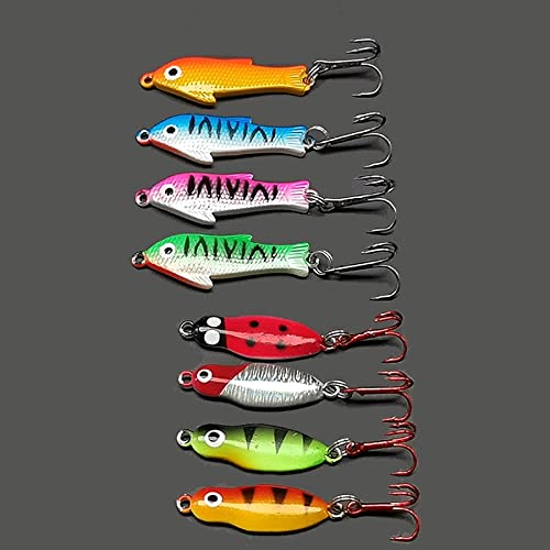 Anzuelo 36pcs Spinner/Artificial/Duro/Cuchara Lote de Cebo Lote Invierno/Hielo Lure/HOOY/Tackle/Balancer/Wobbler for Pike/Fish Metal Jig Head (Color : White)