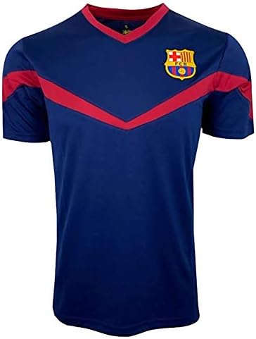 Icon Sports Men's Barcelona Training Jersey (Adult Sizes), Licensed Barcelona Shirt (Large) Blue