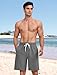 YnimioAOX Men’s Swim Trunks with Compression Liner 9 Inch Bathing Suits 2 in 1 Quick Dry Board Shorts with Pockets,Gray,L