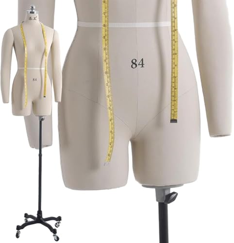 Manichino per il cucito, forma di corpo appuntabile con braccia morbide su ruote, manichino regolabile per sartoria ed esposizione