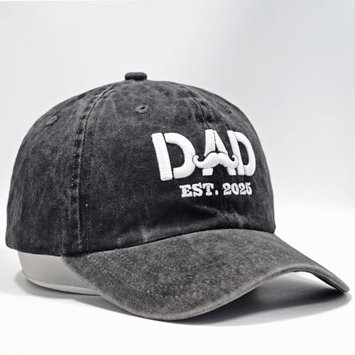 Image of Dad Est 2025 Hat, Dad Gifts for Fathers Day from Daughter Son, Promoted to Daddy Baseball Cap New Father Gift