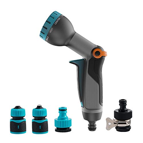 NOLOGO Gxbld-yy New Garden Water Sprayers 9 Patterns Water Gun Household Watering Hose Spray Gun for Car Washing Cleaning Lawn Garden Watering (color : Water gun connector)