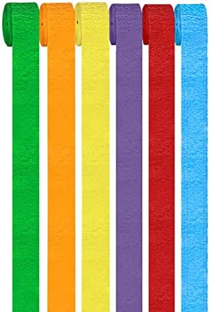 GAKA FAVOR Light Blue and navy Blue and sky blue Party Streamers Crepe Paper Streamers Decorations 4.5CM(1.77in) Wide 25M(82ft) Long 6 Rolls