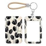 Shimmeroo Blumen Kartenhalter mit Armband Modisch Ausweishülle Damen Vertikaler Kartenhülle Kunststoff für Busfahrkarten Personalausweise Arbeitsausweise Studentenausweise Kleines Geschenk(Tulpen)