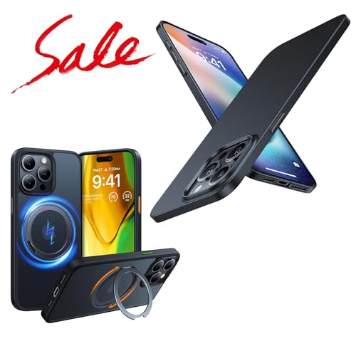 TORRAS Slim Fit Designed for iPhone 15 Pro Case 6.1 inch & 360°Rotatable Ring Magnetic iPhone 15 Pro Case