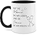 Statement Tasse mit Spruch - Auf die Männer die wir lieben und die Penner die wir kriegen - Unisize - Schwarz - Fun - Q9061 - Kaffeetasse und Teetasse 325 ml