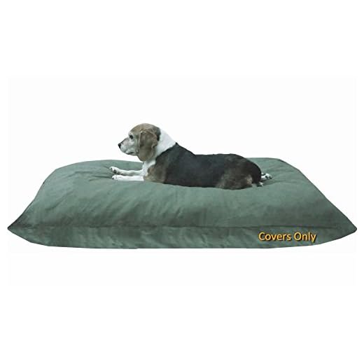 Dogbed4less Do It Yourself DIY Pet Bed Pillow Duvet Canvas Cover + Waterproof Internal case for Dog/Cat at Large 48"X29" Olive Green Color - Covers only