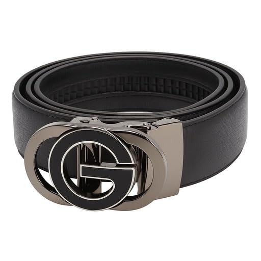 Mens Ratchet Fashion Casual Dress Golf Belt Black Leather 
