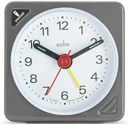 Acctim "Ingot Travel Alarm Clock, Silver, Mini