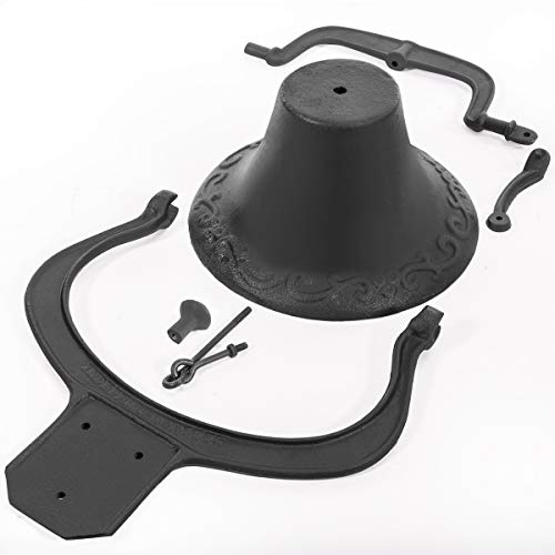 Stark USA Vintage Large Cast-Iron Farmhouse Dinner Bell School Church Dinner Liberty Bell Farm Bell, Black - Thumbnail 2