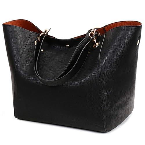Sac à main en cuir luxueux et élégant cabas chic avec poignée supérieure pour femme