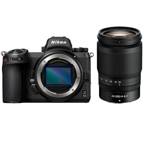 Nikon Z6II +24/200 f/4-6.3 VR Fotocamera Mirrorless Full Frame, CMOS FX da 24.5 MP, 273 Punti AF, Mirino OLED da 3.690k Punti Quad VGA, 4K, LCD 3.2', Nero, [Nital Card: 4 Anni di Garanzia]
