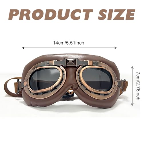 FOSDICK 1Pcs Retro Hundebrille, Brille Hund UV-Schutz, Winddicht Hunde Brille, Sonnenbrille Hund mit Verstellbare Riemen, Hundesonnenbrille für Mittel Große Hunde, zum Autofahren,Outdoor-Aktivitäten