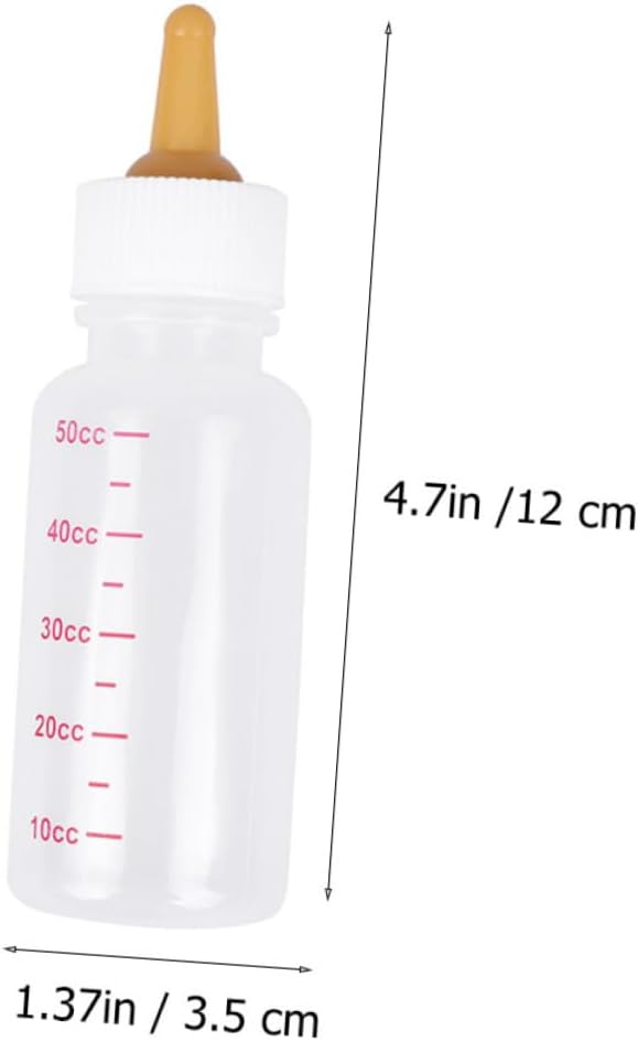 1set Small Pet Feeding Bottle Kit Nipples Cleaning Brush Nursing for Kittens Puppies and Small Animals Portable and Easy to