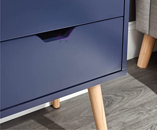Image of Night Stand,End Table for Bed Nightstand with Drawers, Side Table with Storage, Solid Wood Table Legs,A Shaped Suitable for Small Spaces, Living Room, Bedroom, White (Black)