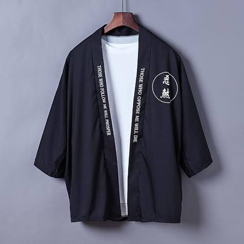 Image of Women's and Men Cardigan Jackets Lightweight Japanese Kimono Long Sleeves Open Front Coat