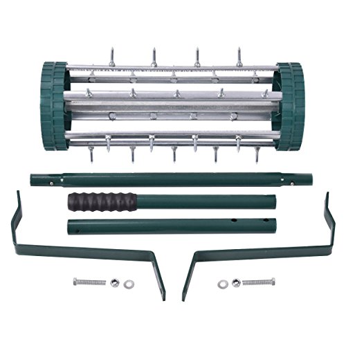 Heavy Duty Rolling Garden Lawn Aerator Roller Home Grass Steel Handle New Green