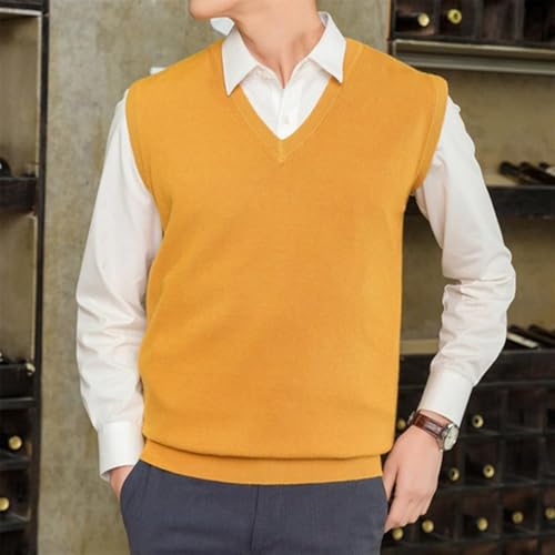 2024 Men's Knitted Sweater Vest Simple Autumn Warm Sleeveless Sweater Vest3