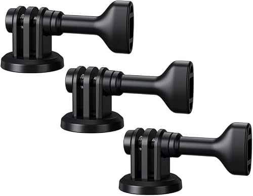 JJC 3-Pack 1/4"-20 Tripod Mount Adapter for GoPro Go Pro Hero 13 12 11 10 9 8 7 6 5, DJI Osmo Action 4 3, AKASO, Insta360 Ace Pro & More Action Cameras on Standard 1/4"-20 Tripod Selfie Stick Monopod