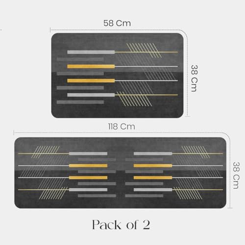 Image of Kitchen Anti Slip Mat for Floor, Waterproof Washable Kitchen Mats, Non Slip Kitchen Floor Mats for Home, Soft Mats for Kitchen, Kitchen Mats for Floor Anti Slip (4 LINE- Abstract)