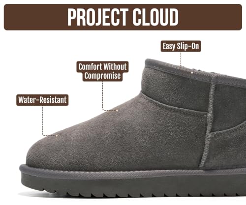 Image of 100% Genuine Leather Womens Boots Fur-Lined Booties Ankle Boots for Women