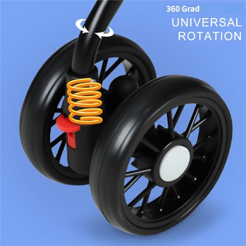 2in1 Hundewagen, Hundebuggy mit 1 Getränkehaltern, Hundebox Transporttasche Faltbar klappbar mit Feststellbremse, Bollerwagen für Hunde, 48 cm * 68 cm * 95cm (Blau)