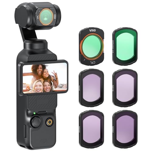 VRIG HD CPL 1/4 ND8 ND16 ND32 ND64 Filter Set Compatible with DJI Osmo Pocket4 & Pocket3 Creator Combo Accessories,Magnetic Attachment, Thin and Stackable (6 Pack)