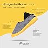 mahabis | Unisex Slippers | Curve Collection | Premium Comfort With Bold, High Performance Design | Beathable & Heat Controlled | 100% Wool Lining | Light Grey & Yellow | Size 8.5-9 #2