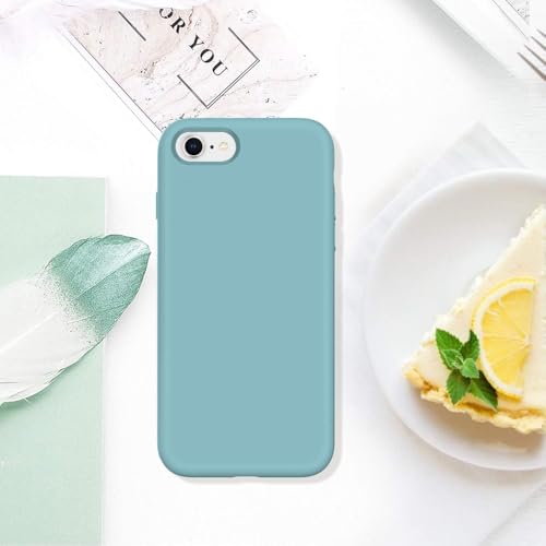 Image of VONZEE Microfiber Candy Case Compatible for iPhone 7 /8 /SE /SE (3rd Gen) Smooth Touch Cushion Liquid Soft Silicone Gel Rubber Phone Cases 4.7 inch|Solid (Cactus)