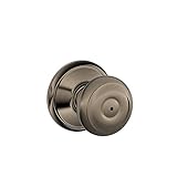 Schlage F40 GEO 620 Georgian Door Knob, Bed & Bath Privacy Lock, Antique Pewter